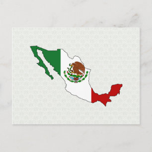 Postal Tamaño completo del mapa de bandera de México