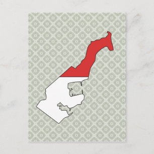 Postal Tamaño completo del mapa de bandera de Mónaco