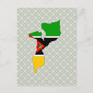 Postal Tamaño completo del mapa de bandera de Mozambique