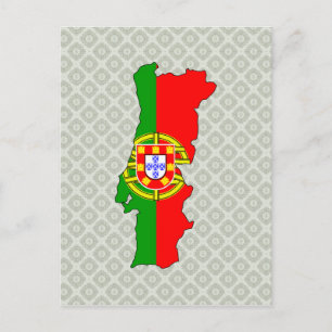 Postal Tamaño completo del mapa de bandera de Portugal