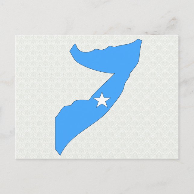 Postal Tamaño completo del mapa de bandera de Somalia (Anverso)