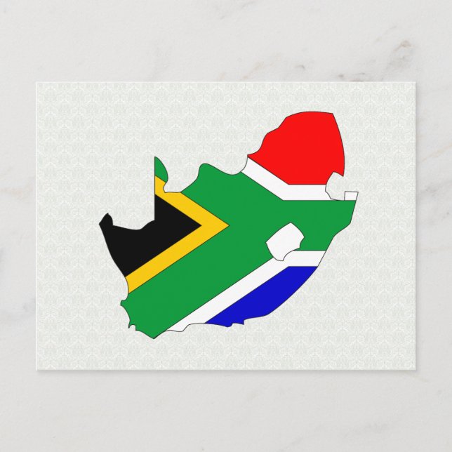 Postal Tamaño completo del mapa de bandera de Sudáfrica (Anverso)