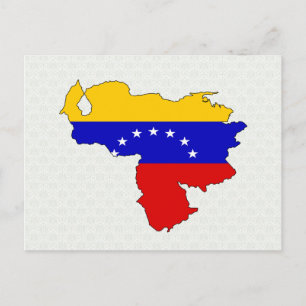 Postal Tamaño completo del mapa de bandera de Venezuela