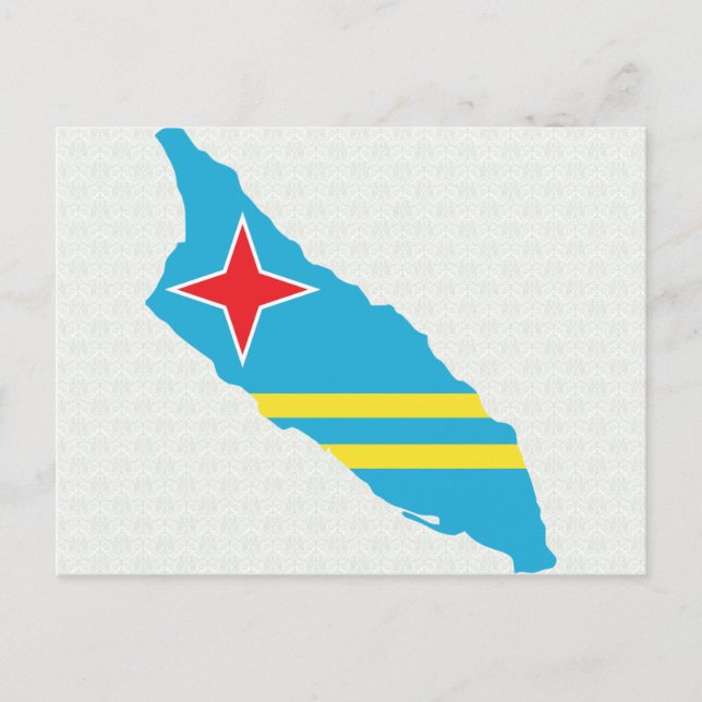 Postal Tamaño completo del mapa de la bandera de Aruba (Anverso)