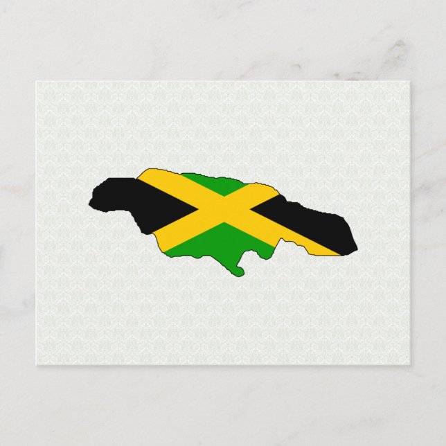 Postal Tamaño completo del mapa de la bandera de Jamaica (Anverso)