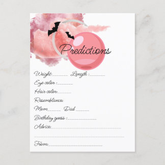 Postal tamaño ducha de bebé rosa Tarjeta de predic