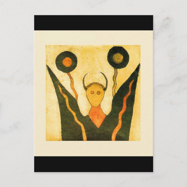 Postal Tambor de mano cuadrada nativo americano ceremonia (Anverso)