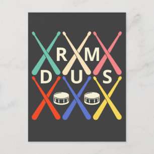 Postal Tambores con palo de tambor