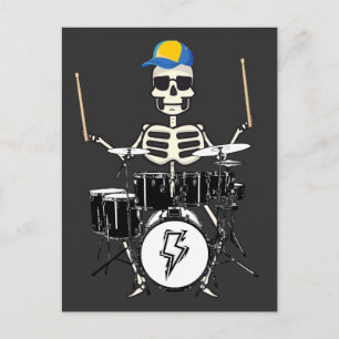 Postal Tambores de teatro de halloween Skeleton Rock Hand