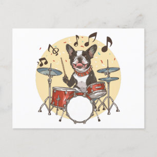 Postal Tambores de teatro de perro de Boston Terrier
