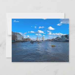 Postal Támesis del río y puente de la torre