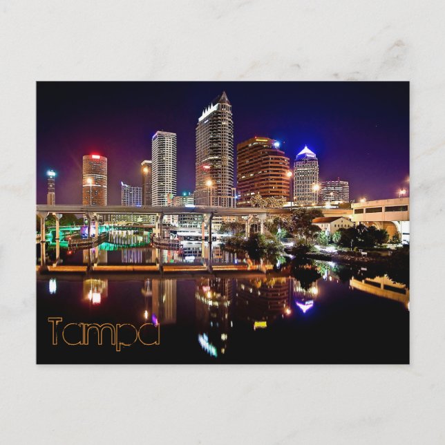 Postal Tampa, Florida desde el puente Platt Street. (Anverso)