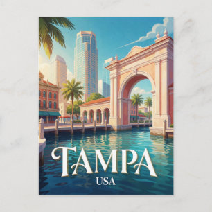 Postal Tampa Florida Horizonte del paseo marítimo Viaje