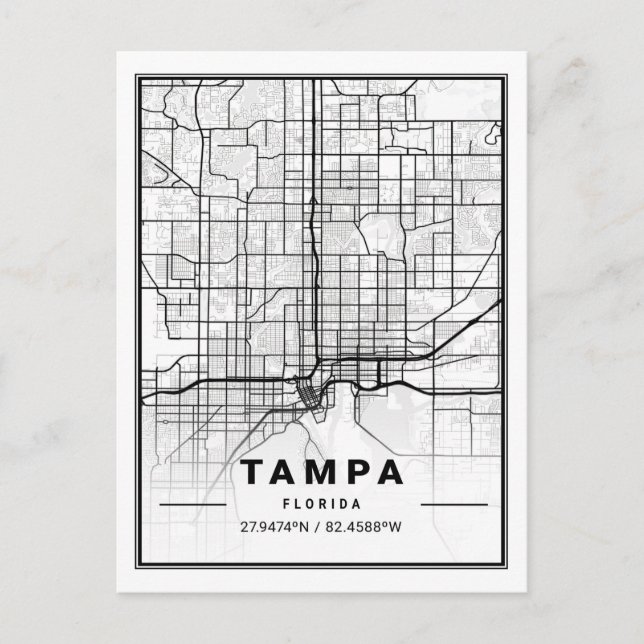 Postal Tampa Florida USA Travel City Map (Anverso)