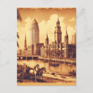 Postal Tampa, Florida Viajes de pintura antigua
