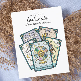 Postal Tan Afortunado Bebe Recepción de Tarot Gracias