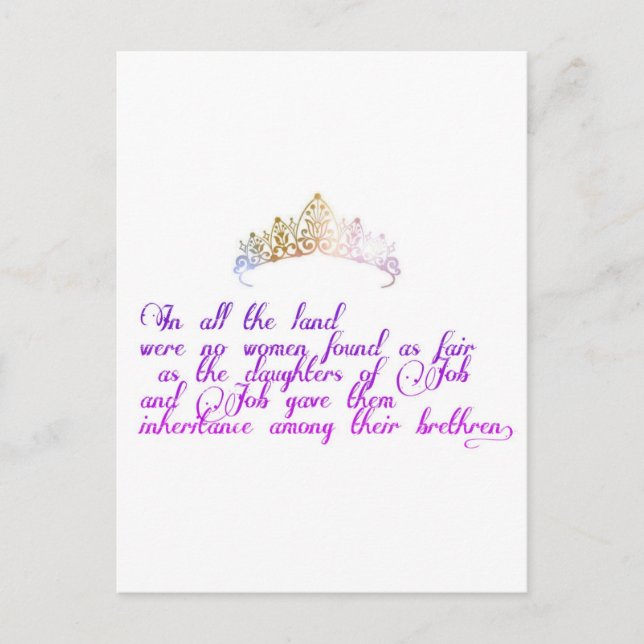 Postal Tan justos como las hijas de Job (Anverso)