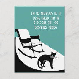 Postal tan nervioso como un gato de cola larga