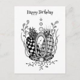 Postal Tangle Art: Florales Design, Ovale - 