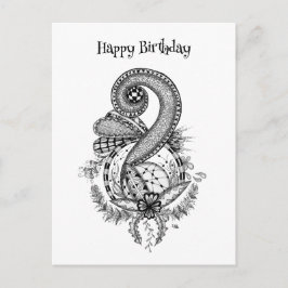 Postal Tangle Art: Florales Motiv - 