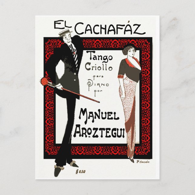 Postal Tango El Cachafaz (Anverso)