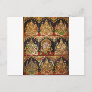 POSTAL TANJORE PINTING ASHTALAKSHMI SUR DE INDIA