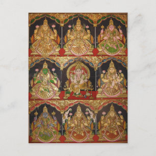 POSTAL TANJORE PINTING ASHTALAKSHMI SUR DE INDIA