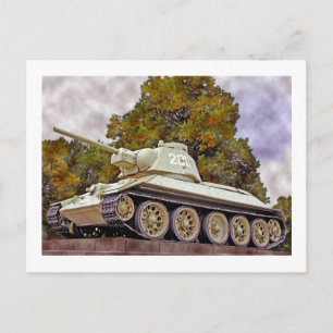 Postal Tank ruso T-34,Monumento a la Guerra Soviética, Be