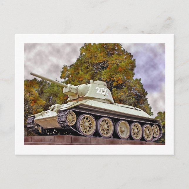Postal Tank ruso T-34,Monumento a la Guerra Soviética, Be (Anverso)