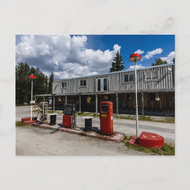 Postal Tankstelle am Alaska Highway in Kanada (Anverso)