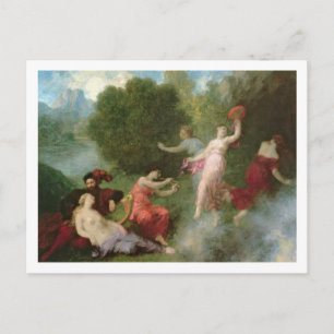 Postal Tannhauser en el Venusberg, 1864 (aceite sobre lie