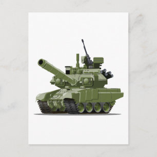 Postal Tanque blindado moderno de dibujos animados