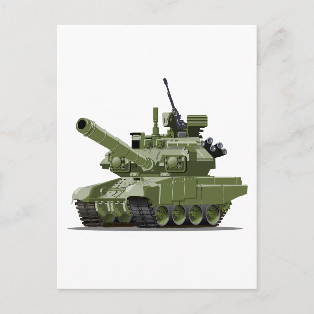 Postal Tanque blindado moderno de dibujos animados (Anverso)
