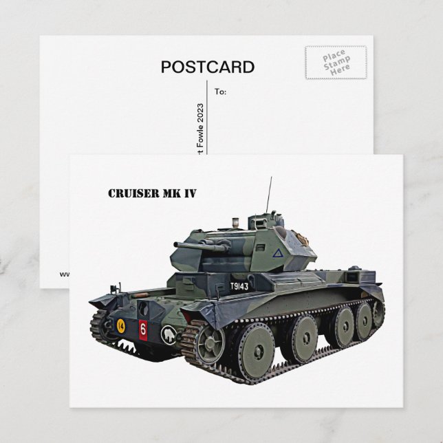 Postal Tanque británico Cruiser Mk IV (Anverso / Reverso)