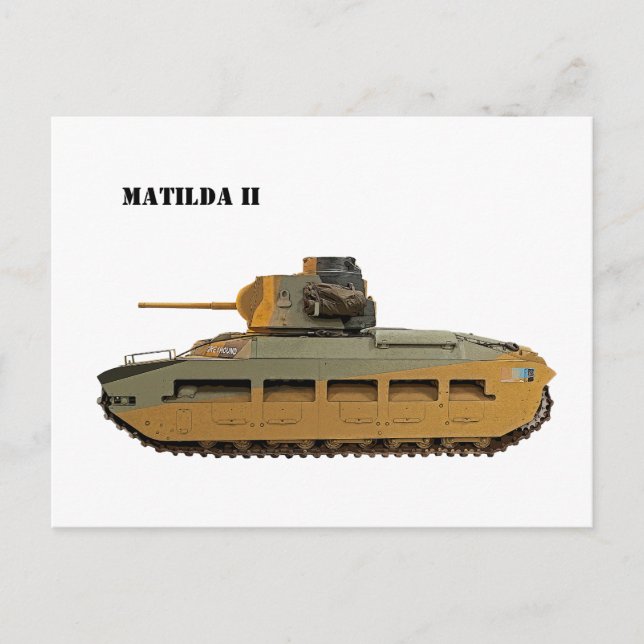 Postal Tanque de Infantería Matilda II Británico (Anverso)