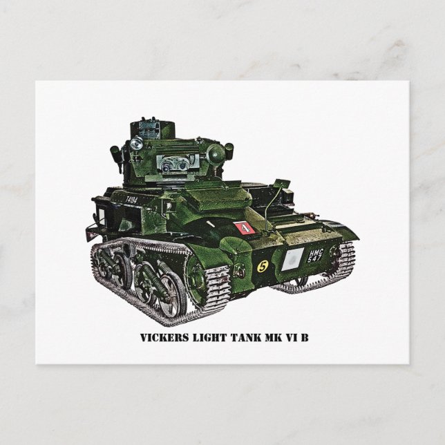 Postal Tanque ligero británico Vickers VI B (Anverso)