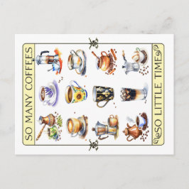 Postal Tantos cafés, tan poco tiempo