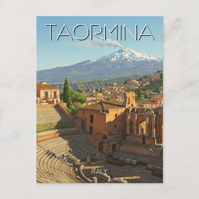 Postal Taormina Italia Monte Etna (Anverso)