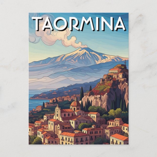 Postal Taormina Italia Monte Etna (Anverso)