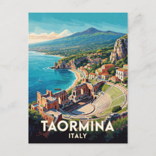 Postal Taormina Italia Teatro Griego Escena de Viaje 🏛️