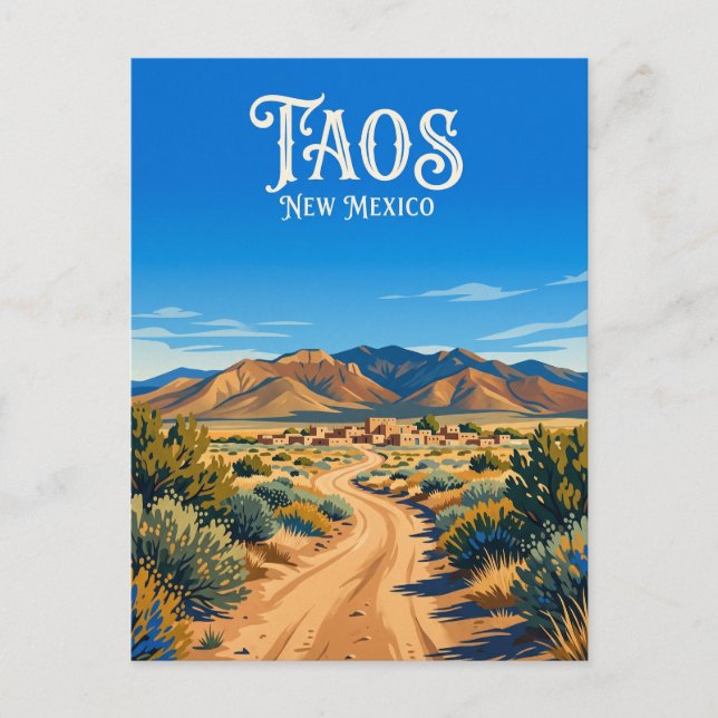 Postal Taos EE. UU. (Anverso)