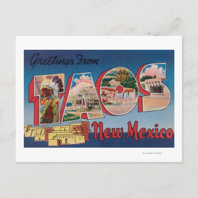Postal Taos, nueva letra ScenesTaos, nanómetro de (Anverso)