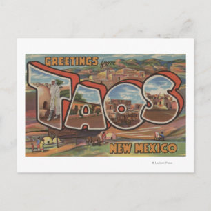 Postal Taos, Nuevo MéxicoGrandes Escenas de letrasTaos, N