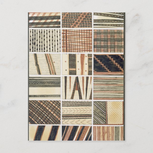 Postal Tapa polinesia de Cook (Anverso)