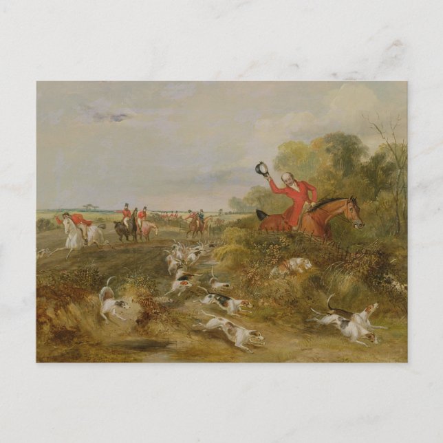 Postal Tapado sobre los Hounds, Salón del soltero, 1836 ( (Anverso)