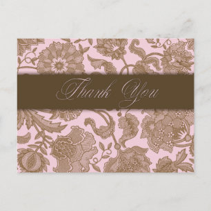 Postal Tapicería rosada - gracias
