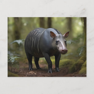 Postal Tapir de Baird en el bosque