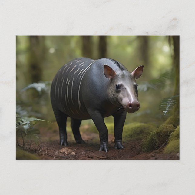 Postal Tapir de Baird en el bosque (Anverso)