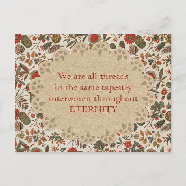 Postal Tapiz Botánico inspirador Vintage (Anverso)
