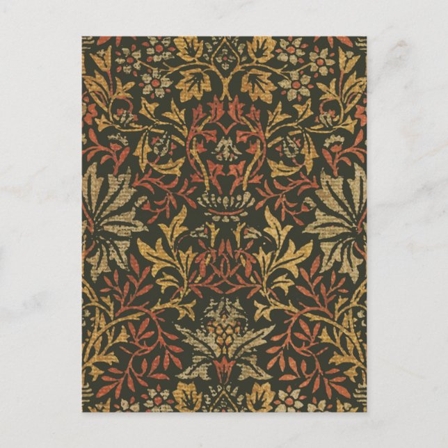 Postal Tapiz del jardín de flores de William Morris (Anverso)